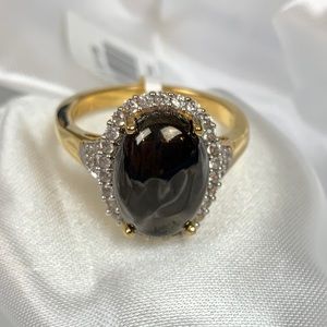 🖤Shungite & Zircon Halo Ring🖤